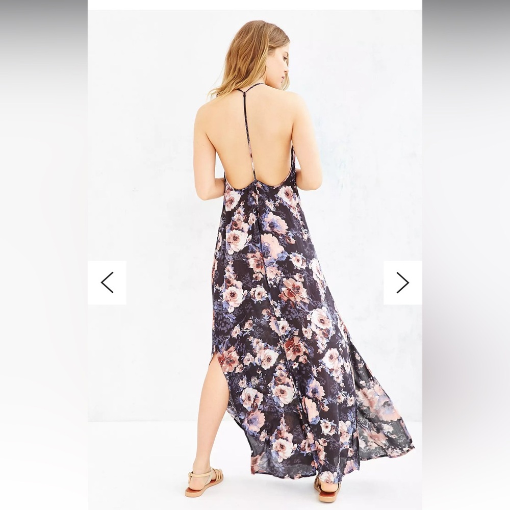 BOG Collective Deep Racerback Floral Maxi Dress size XS